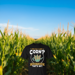 Camiseta con diseño de maíz en la vaina ¿Por qué me encanta el maíz? Camisetas Promocionales para Amantes del Maíz - Product Image 3