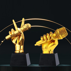 ไมโครโฟนทองสำหรับการแข่งขันร้องเพลงไมโครโฟนถ้วยรางวัลมีไมโครโฟนสำหรับเด็กมีเสียงดี - Product Image 3