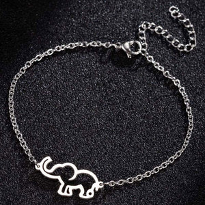 Fashion Vintage Gold <strong>Silver</strong> 316 Surgical Stainless Steel <strong>Adjustable</strong> Animal Charm and Elephant Shaped Jewelry <strong>Bracelet</strong> - Product Image 4