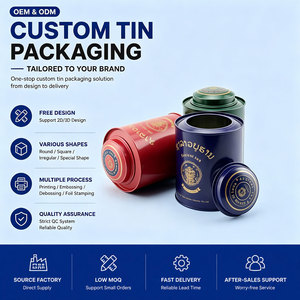 Envase de Metal Redondo Personalizado de Fábrica, Lata de Hojalata, Empaque de Regalo de Lujo para Hojas de Té, Té de <span class=keywords><strong>Hoja</strong></span> Suelta - Product Image 1