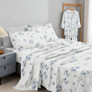 4Pcs Twin Đầy Đủ Nữ Hoàng Vua 100% Polyester In Tấm Ga Giường Bộ Đồ Giường Thiết Lập - Product Image 4