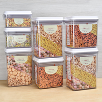 Organisateur de cuisine Récipients en plastique transparent Rectangle-Forme Pop-up Hermétique Stockage des aliments Boîtes scellées Couvercle Multifonctionnel