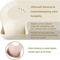 Lot de 3 bavoirs en silicone pour bébé-bavoirs imperméables réglables sans BPA pour tout-petits essentiels d'alimentation douce et cadeaux de douche de bébé