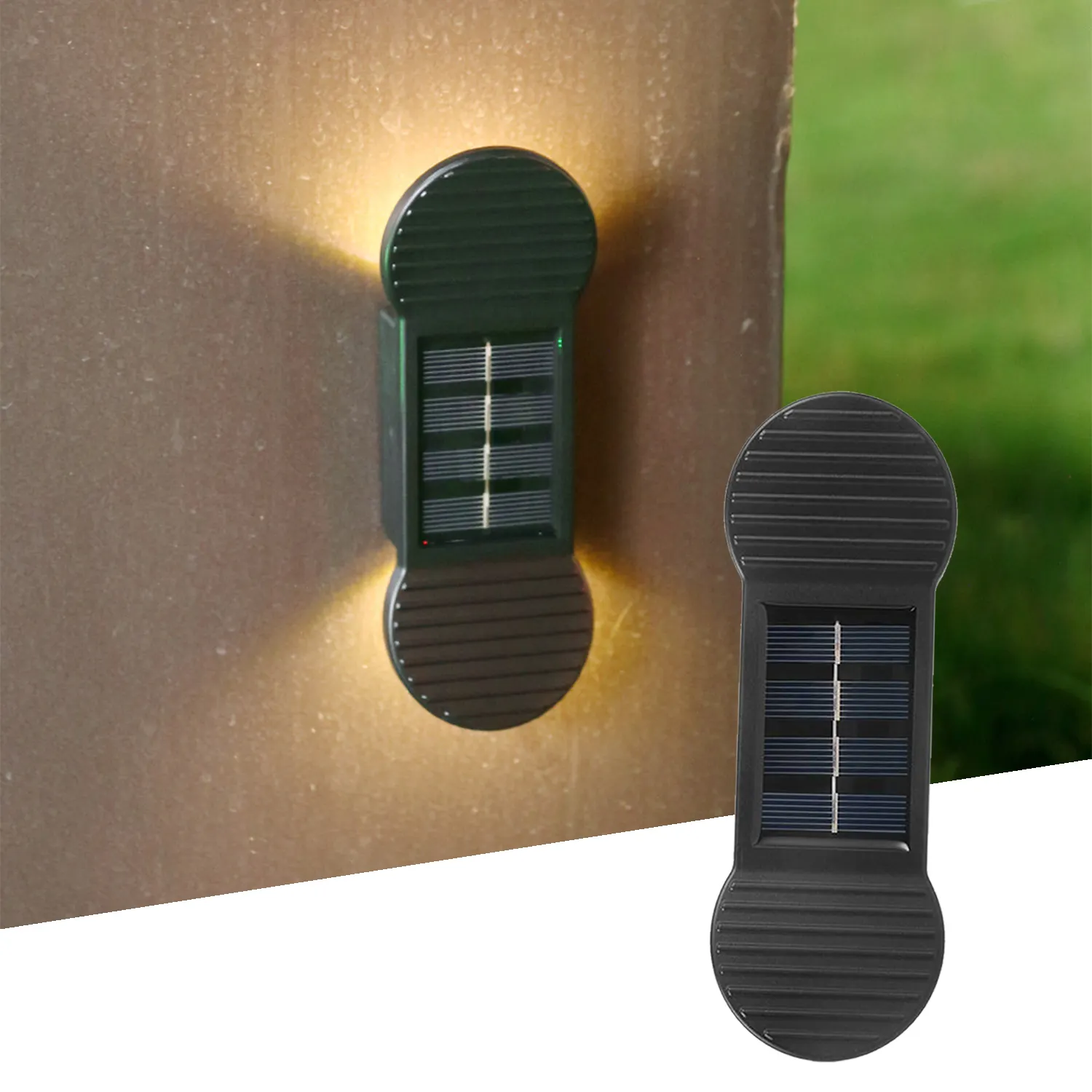 Wholesale Outdoor Ip65 Waterproof Landscape Led Wall Lamp Decoration Up Down Black Solar Wall Mounted Light