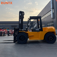 Chariot élévateur diesel Runtx en promotion, 7 tonnes, avec moteur chinois ou japonais en option, avec déplaceur latéral, positionneur de fourches en option