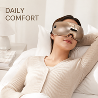 Masseur oculaire intelligent avec chaleur, compression d'air et vibration, masque de soin des yeux portable doré pour les voyages