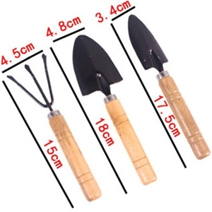 Ensemble de 3 outils de jardinage de style moderne de qualité industrielle avec manche en métal et en bois, support personnalisé, OEM disponible - Product Image 3