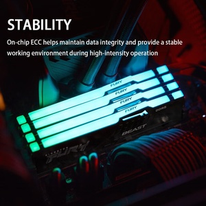 For Kingston FURY Beast 32GB (16GB*2) Set DDR5 5600MHz for Desktop Memory Module RGB Light Strip Hacker God Strip Black <b>RAM</b> for - Product Image 4