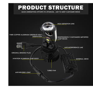 Lente de Proyector Bi-LED Mini Y6 H4 de Alta Potencia, Bombilla LED Canbus de 80W, 12V, 6000 lm, Ajuste Universal - Product Image 4