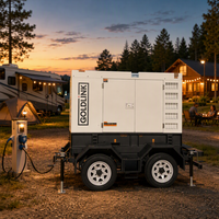 Générateurs électriques CumminsTrailer 25 KVA, générateur mobile 20 KW, système de refroidissement par eau diesel, générateur sans balais, monophasé AC