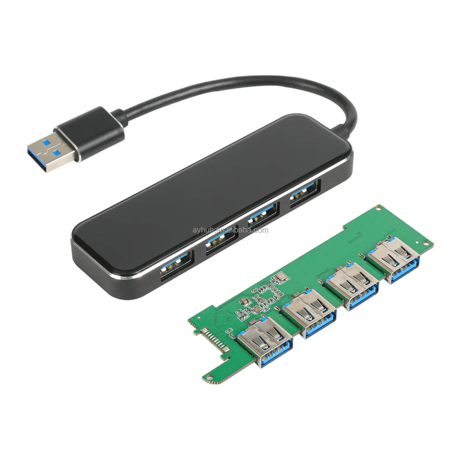 공식 사용을 위한 4 포트 USB 3.0 럭셔리 블랙 USB 허브