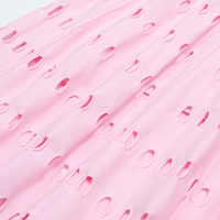 Robe midi en tricot pour femme, mode été : élégante, sans manches, ajourée, col en V, jupe évasée, robe de plage