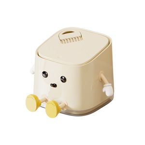 Mini <b>Desktop</b> Trash Can With Push Button Lid Rectangular Indoor Use Office Waste Bin Waterproof 0.5 Kg - Product Image 2