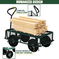 Chariot de jardin Chariot utilitaire en acier robuste pour la pelouse Chariot utilitaire extérieur pour le camping Wagon avec côtés amovibles et roues