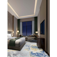 Tapis tufté géométrique bleu et blanc frais, durable et adapté aux animaux domestiques, idéal pour les chambres d'hôtel