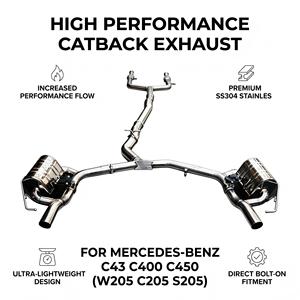 ระบบท่อไอเสียแบบ Catback Vortex Valvetronic สำหรับ Mercedes AMG C43 W205 3.0T SS304 สแตนเลส ชุดแต่งเพิ่มสมรรถนะสำหรับการแข่งขัน - Product Image 1