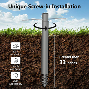 Jh-mech Sun Shade Pole Kit 9-12 ft cho đất mặt đất sân sau dễ dàng cài đặt Heavy Duty Sun Shade <span class=keywords><strong>Sail</strong></span> cực Kit - Product Image 4