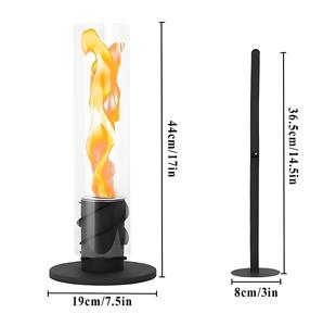 Kapalı Tornado masa üstü ateş çukuru dumansız biyoetanol şömine cam silindirik Tornado Torch masa üstü ateş çukuru