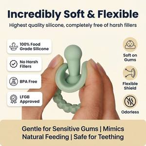 Venta al por mayor cara sonriente forma seguridad suave grado alimenticio silicona bebé chupete de pecho como chupete - Product Image 2
