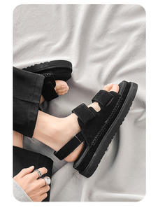 QY803 2026 sandales en cuir haute Version pour hommes et femmes Original Niche Couple chaussures de plage d'été avec semelles épaisses porter des chaussures - Product Image 5