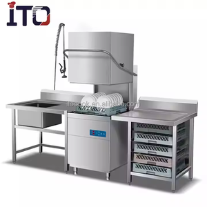 Lave-vaisselle commercial automatique en acier inoxydable pour <span class=keywords><strong>restaurant</strong></span>, lave-vaisselle compact à levage - Product Image 2