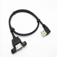 Câble d'extension USB 2.0 mâle coudé à gauche vers USB femelle à montage sur panneau