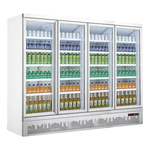 4 玻璃门商业冰箱立式软饮料冰箱果汁冷水机出售