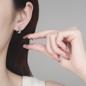 Bijoux fins boucles d'oreilles à la mode 925 en argent Sterling Vvs1 Moissanite diamant classique Cycle <span class=keywords><strong>vertueux</strong></span> conception boucles d'oreilles pour <span class=keywords><strong>les</strong></span> femmes - Product Image 5