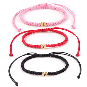 Fatingna hand gewebtes Rotgold Liebes muster Armband Modische Freundschaft Armreifen Edelstahl Buchstaben Armband - Product Image 2