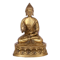Statue de Bouddha en laiton artisanale, figurine spirituelle décorative pour la maison, le temple, la méditation et la décoration intérieure