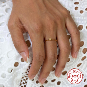 Bagues en saphir minimalistes ROXI, bijoux en argent 925, bague en opale en or 18 carats - Product Image 4
