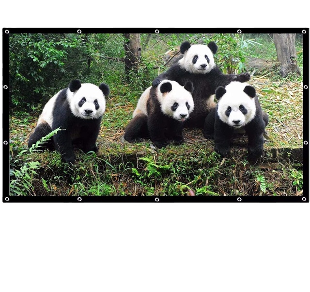 150 Inch Large Outdoor Double Sided 16:9 Portable Projection Polyester Anti-Crease Movies Projector Screens Garden Home
