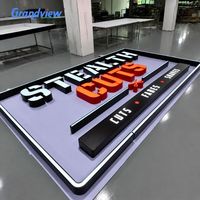 Enseigne publicitaire personnalisée en acrylique éclairée par LED, résistante à l'eau, pour les magasins de détail, intérieur/extérieur, 3D