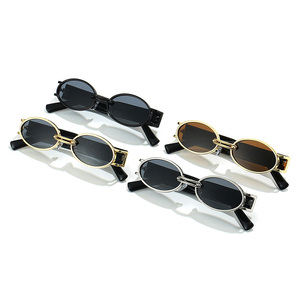 Gafas DL Retro Metal Y2K Oval Gafas de sol Steampunk Marco pequeño Gafas Vocación Moda Coreana Señoras Gafas - Product Image 4