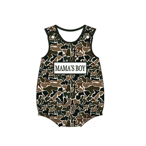 SR3906 Mono Personalizado para Bebé Niña con Estampado de Camuflaje Gris y Texto 'Mama's Girl', Mono sin Mangas al por Mayor, Conjunto Infantil - Product Image 5