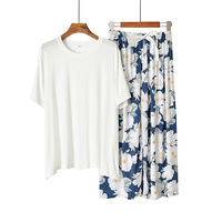 Pyjama imprimé Floral pour femmes, ensemble de 2 pièces, vêtements de nuit décontractés, amples, nouvelle collection printemps et été