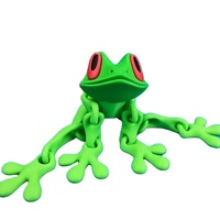 Statua di Rana Alberello con Occhi Rossi Stampata in 3D Personalizzata in PLA, Decorazione da Scrivania, Collezione di Statue Animali