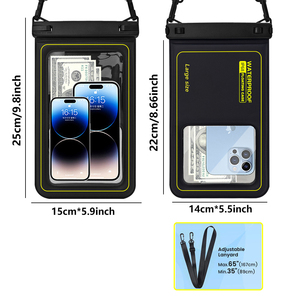 Pochette étanche flottante pour téléphone de grande taille 10,5 pouces, IP68, double compartiment pour téléphone/argent, sac étanche pour téléphone portable, plage, voyage - Product Image 4