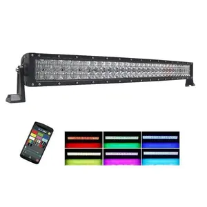 Autodragons ไฟโค้งตรงหลายสีควบคุมเพลง32 42 50นิ้ว RGB ไฟ LED บาร์สำหรับเรือรถบรรทุก4x4 SUV ATV