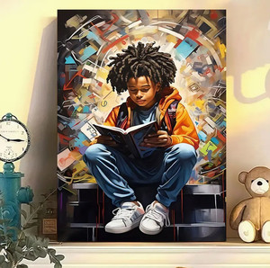 Ragazzo che legge interessante pittura creativa su tela decorazione murale camera <span class=keywords><strong>da</strong></span> letto casa <span class=keywords><strong>cucina</strong></span> soggiorno tela <span class=keywords><strong>stampe</strong></span> Poster di arte della <span class=keywords><strong>parete</strong></span> - Product Image 4