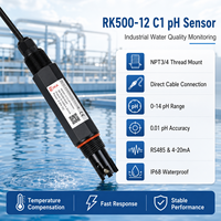 Sonde pH industrielle avec boîtier résistant à la corrosion en verre+PC+ABS, extrémités filetées NPT3/4, certifiée CE, RoHS, ISO9001