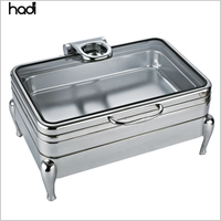 2026 Hochwertiger 6-Liter-Chafing Dish für Luxus-Events aus 304 Edelstahl für Catering-Buffets mit Induktion und Glasabdeckung