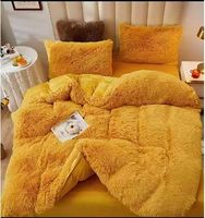 Drap de lit en velours cristal king size avec motifs de luxe, ensemble de couette moelleux en velours hirsute pour l'hiver