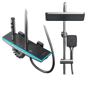 Tunggal Semua tembaga Booster kamar mandi kuningan kepala pancuran kunci Piano tampilan Digital lembut keramik suasana lampu konstan - Product Image 1