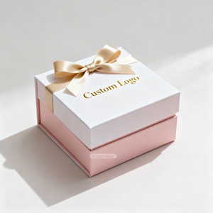 Custom Logo Recycled Materials Embossed Luxury Wedding Gift Packaging Custom Lid Paper <strong>Box</strong> With Ribbon - Product Image 3