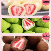 Groothandel Populaire Fruit Compound Chocolade Snacks Matcha Chocolade Gefreeze-droogde Hele Aardbeien