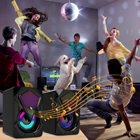Sistem Suara Surround Berkualitas Tinggi Speaker PC LED Lampu RGB LED Gaming Bass USB Berkabel Speaker Komputer Desktop
