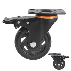 Oem Odm Custom Industrial Stem Caster <b>Wheel</b> With Side Brake Durable Zinc Plated Steel Bracket For Scaffolding Systems - Product Image 1