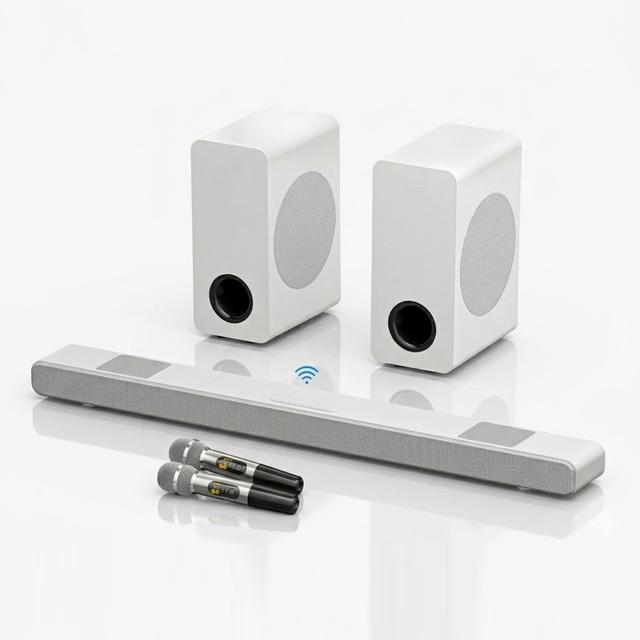 Home Theater System 2.2-Channel LCD TV Surround Sound 6-Speaker 100W for Wireless Speaker System Passive Wood Subwoofer