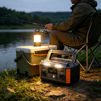 Station d'alimentation portable TC 600W LiFePO4 avec onduleur à onde sinusoïdale pure, contrôleur MPPT, démarreur de batterie, USB-C, allume-cigare, pour le camping